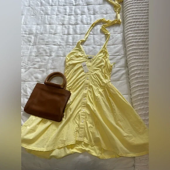🏷️🔖 NWT Celandine Halter Button Front Dress - Yellow - Picture 7 of 7